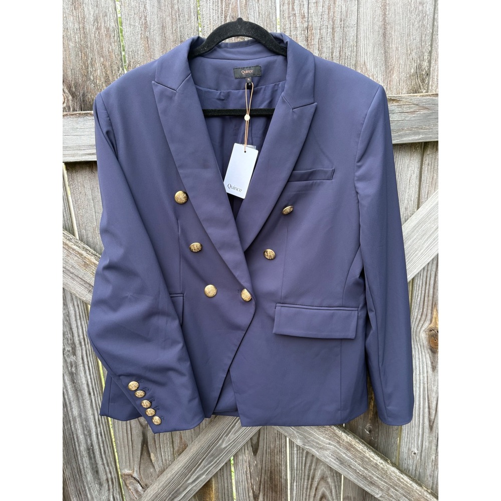 NWT Quince Scuba Captains Convertible Blazer Deep Navy Gold Button XL MSRP $100